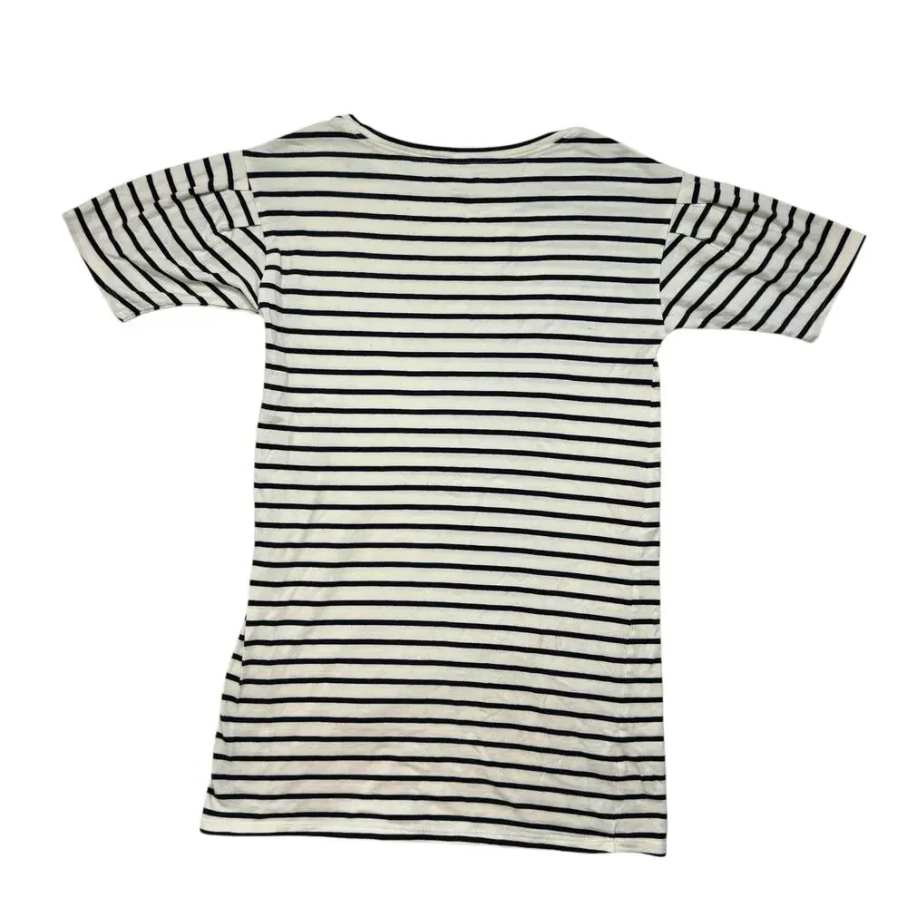 TEA COLLECTION Classic Striped Dress Blue White Sz 14 Girls Embroidered 8F82300
